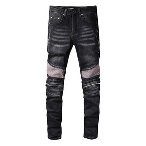 Amiri black red 2.0 zipper denim