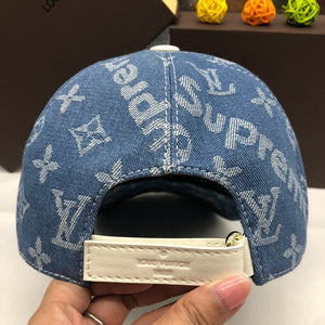 Monogram denim cap