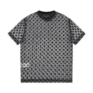 Monogram mesh black shirt