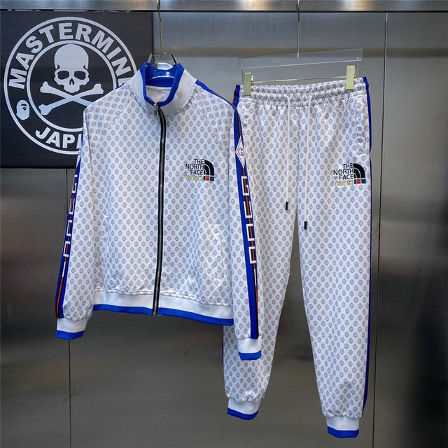 GG north face tracksuit blue