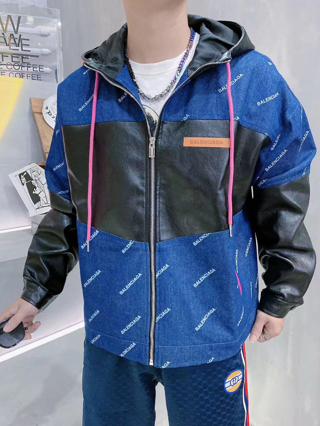 Bb denim half windbreaker