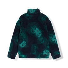 Load image into Gallery viewer, Monogram furry green zip up
