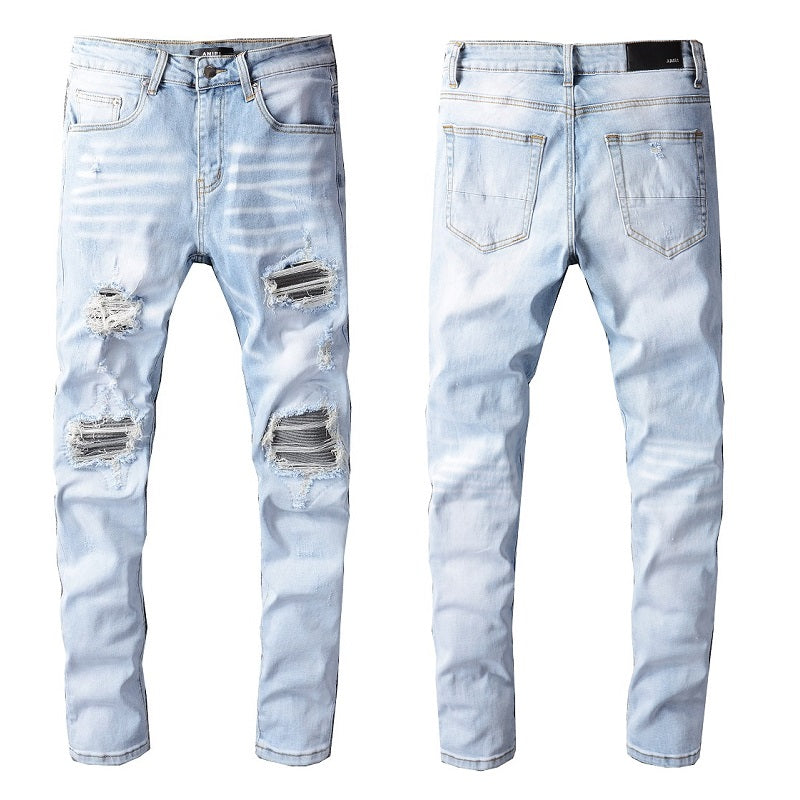 Gray patek underlay denim