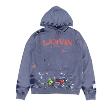 Load image into Gallery viewer, Lanvin dept splatter hoodie blue gray
