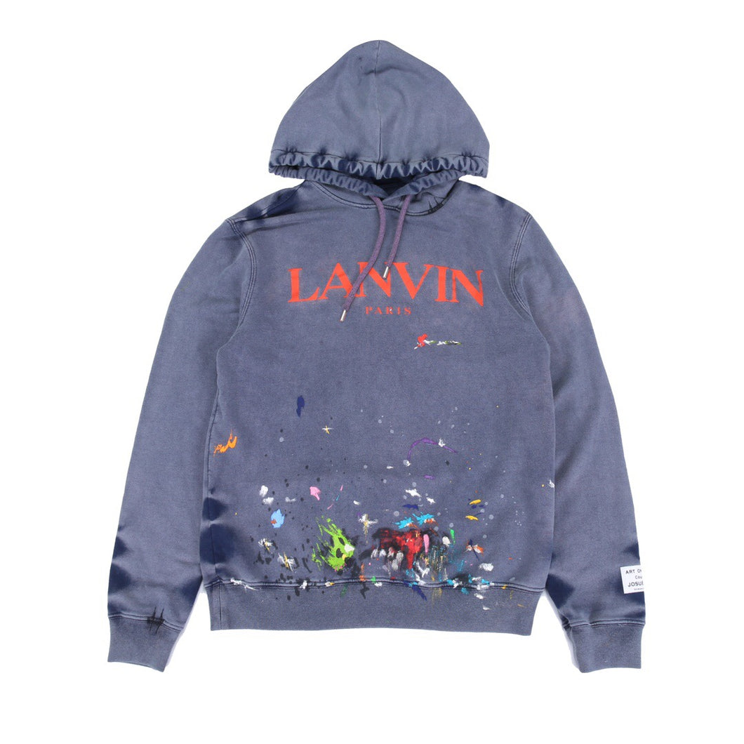 Lanvin dept splatter hoodie blue gray