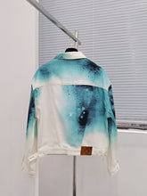 Load image into Gallery viewer, Monogram gradient blue and white denim jacket
