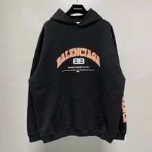 Load image into Gallery viewer, BB Black and orange Paris hoodie
