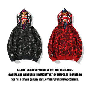 Bape double hoodie full zip