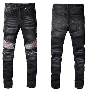 Amiri black red 2.0 zipper denim