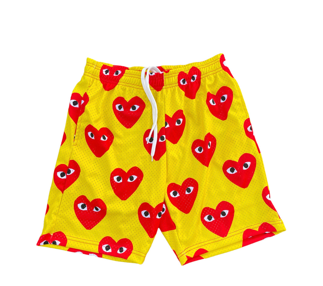 Yellow heart shorts