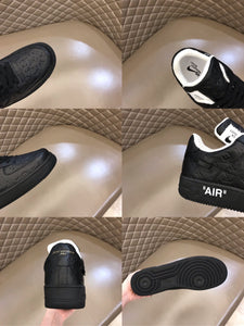 Monogram embossed black AF1