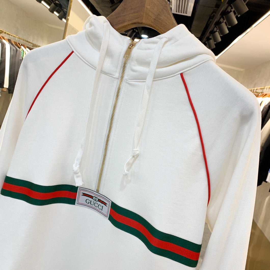 GG white half zip hoodie