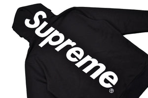 Supreme black big logo spine hoodie