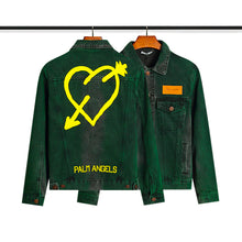 Load image into Gallery viewer, Palm green denim jacket
