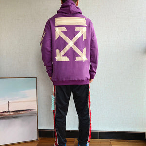 OFF purple tape hoodie