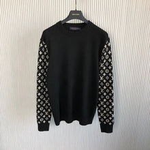Load image into Gallery viewer, Monogram knit sleeve logo sweater
