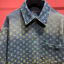 Load image into Gallery viewer, Rainbow Monogram denim jersey shirt
