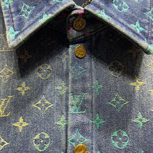 Load image into Gallery viewer, Rainbow Monogram denim jersey shirt
