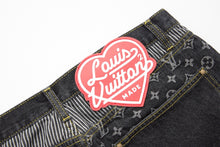 Load image into Gallery viewer, Monogram black pick patch denim
