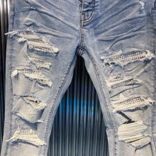 Load image into Gallery viewer, White studded denim
