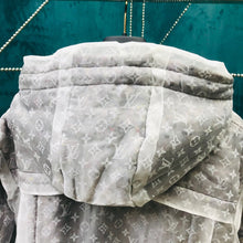 Load image into Gallery viewer, Monogram gray puffy zip up
