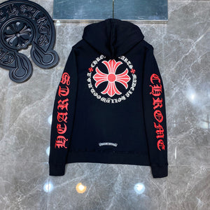 Chrome big red zip up hoodie