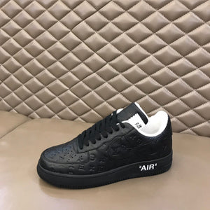 Monogram embossed black AF1