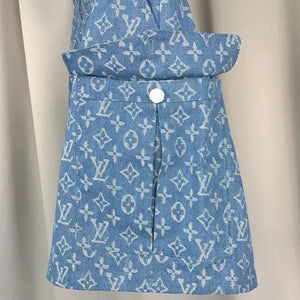 Monogram denim vest set