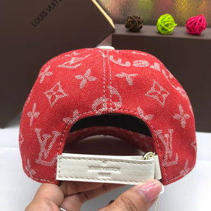 Monogram denim cap