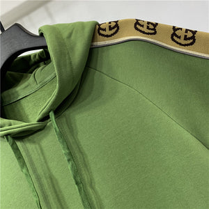 GG olive strip hoodie