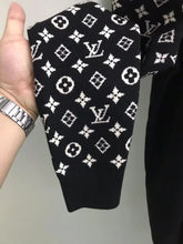 Load image into Gallery viewer, Monogram knit sleeve logo sweater
