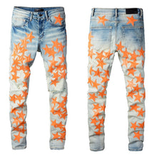 Load image into Gallery viewer, Amiri orange star denim
