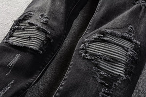 Amiri black and gray underlay denim