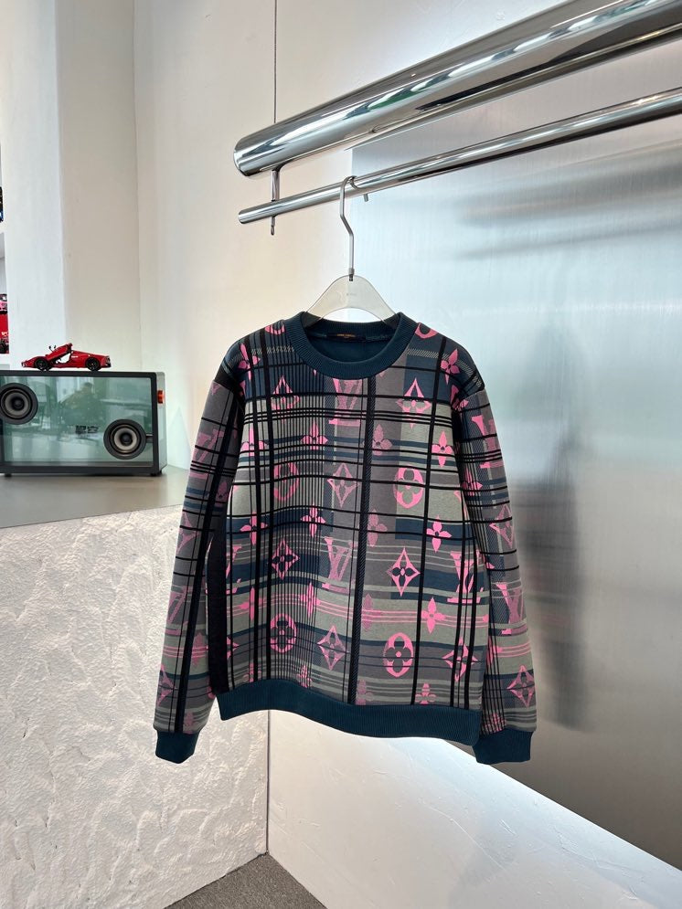 Monogram criss cross sweater