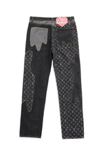 Load image into Gallery viewer, Monogram black pick patch denim
