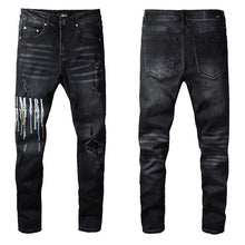 Load image into Gallery viewer, Amiri paint drip denim black
