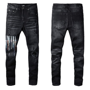 Amiri paint drip denim black