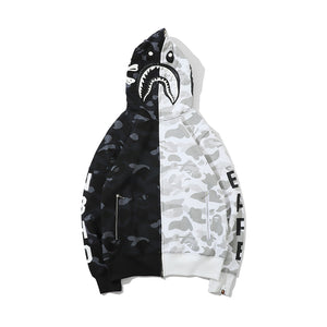 Bape pirate black and white full zip hoodie