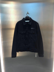 OFF black whisper tape denim jacket