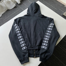 Load image into Gallery viewer, BB distressed embroidery logo zip up hoodie
