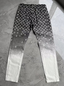 Monogram black and white denim jeans