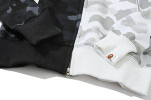 Bape pirate black and white full zip hoodie