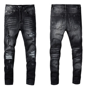 Amiri black and gray underlay denim