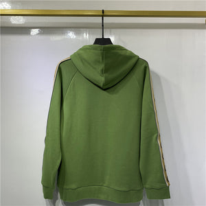 GG olive strip hoodie