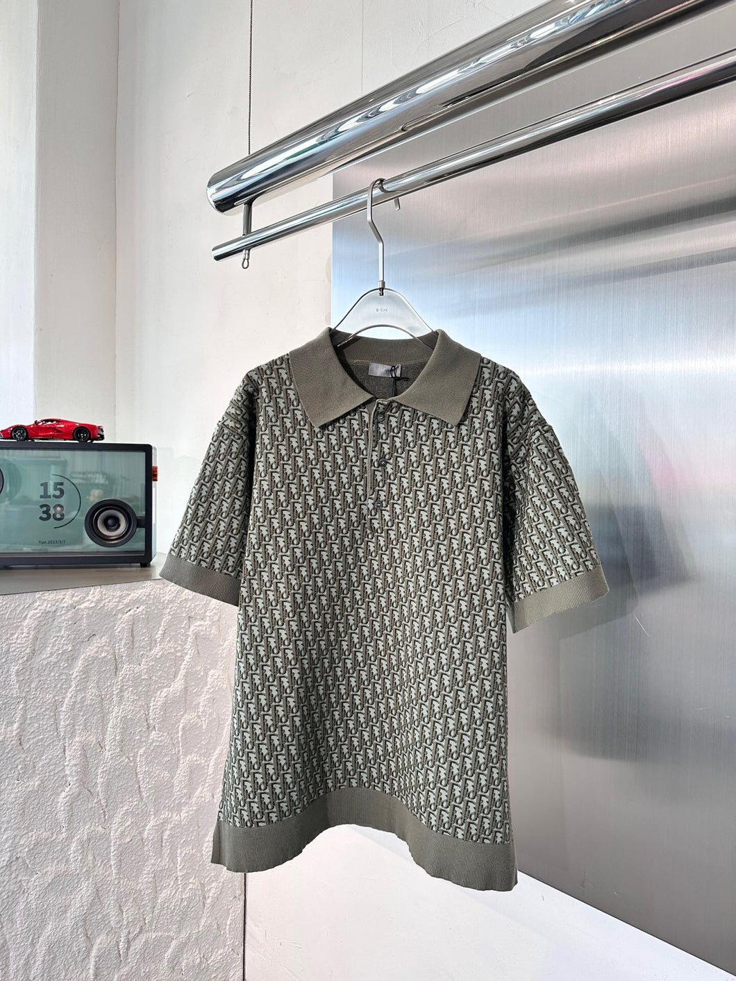 DD 2023 knit olive gray polo