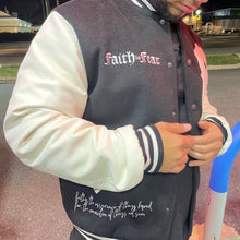 Load image into Gallery viewer, Faith Vs. Fear varsity jacket
