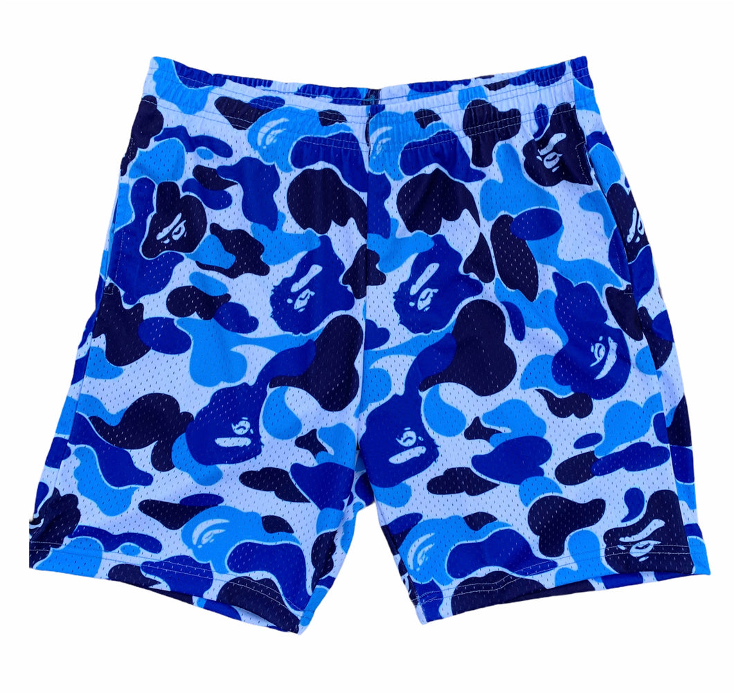 Blue Bape mesh shorts
