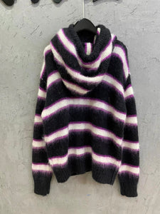 Black purple hoodie mohair