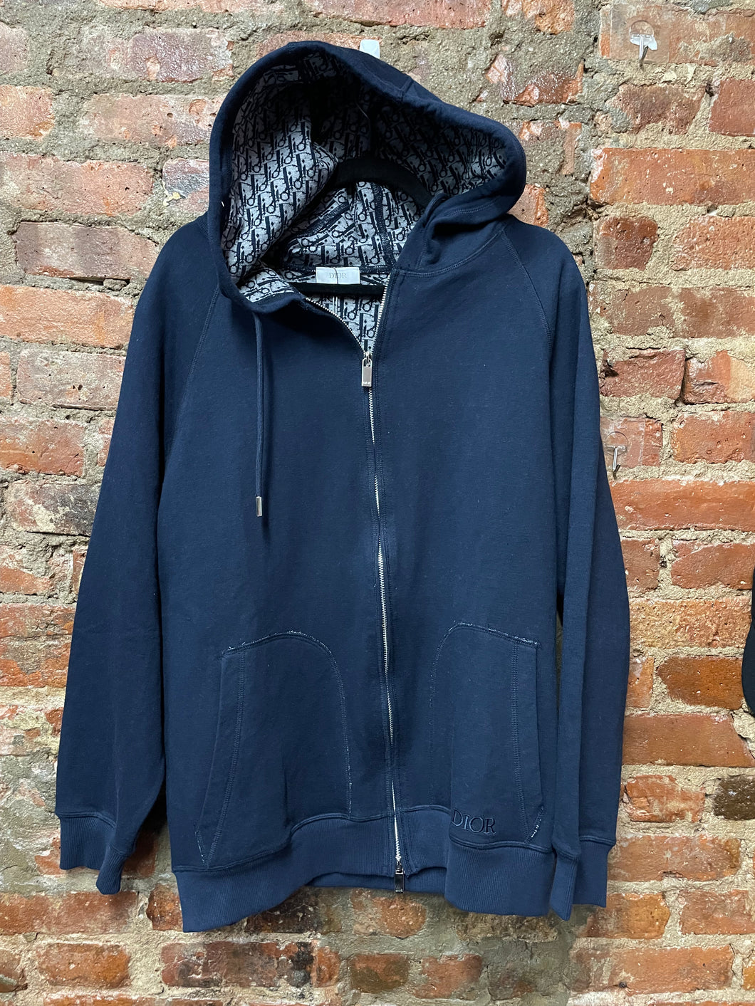 Dior cashmere zip up inside logo