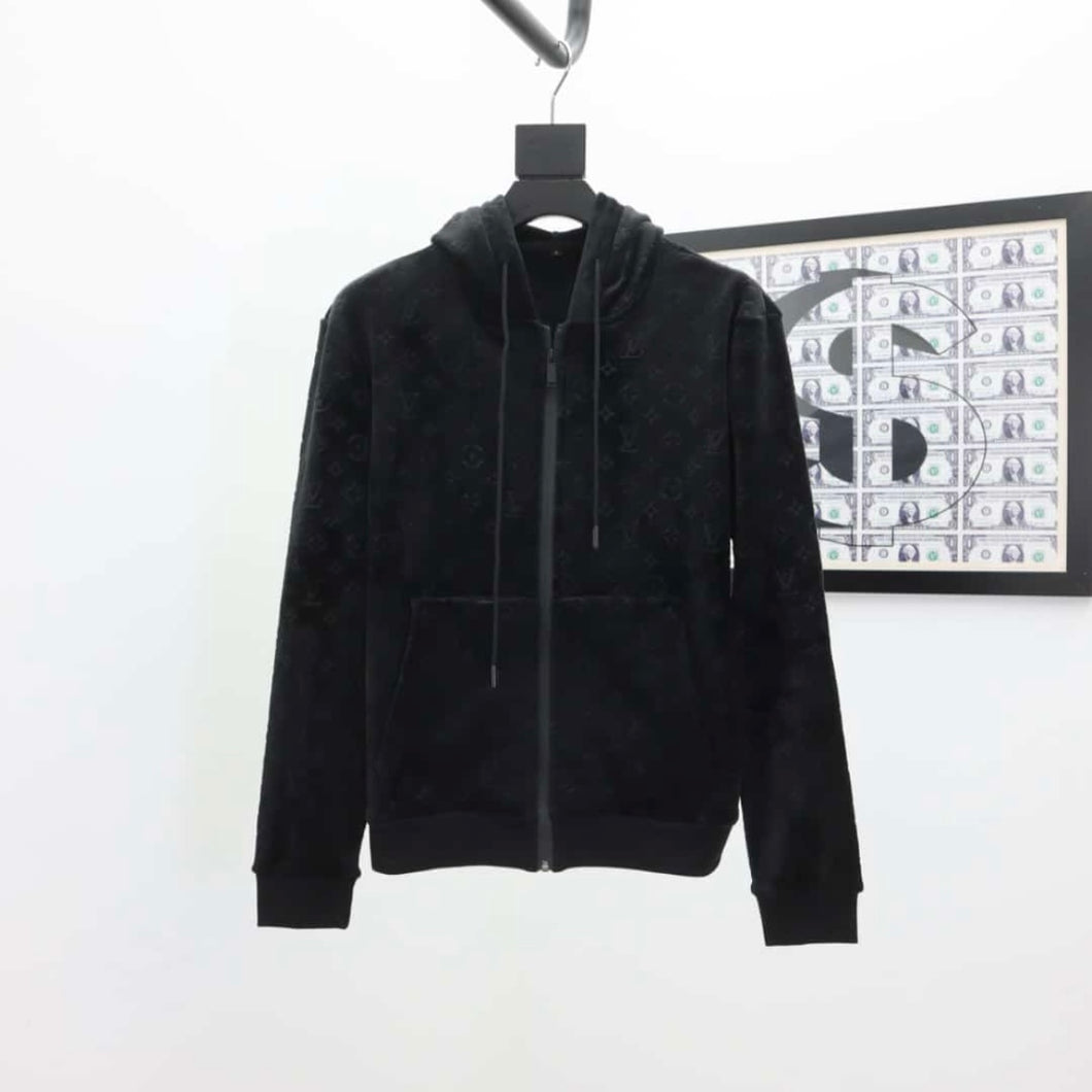 Black monogram tracksuit velour